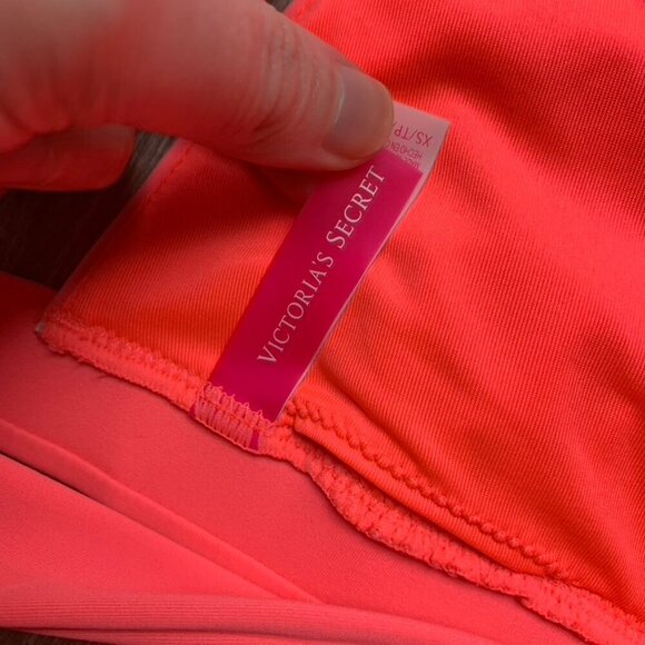 Victoria's Secret Triangle Bikini Top Halter tie Coral Pink Y2k 2000s Size XS - Picture 10 of 13